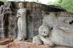 Great Buddha Liegen und Stehen Buddha, Gal Vihara, Polonnaruwa, Sri Lanka.
