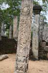 Geschnitzte Spalte Atadage, Dalada Maluva, Polonnaruwa, Sri Lanka.