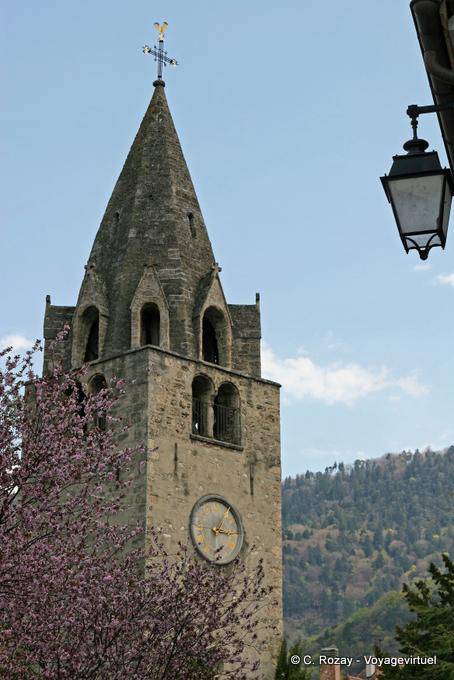 Glockenturm der reformierten Kirche Saint-Maurice Aigle - Die Schweiz