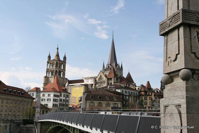 Der Blick auf die Stadt von der Karlsbrücke lee Bessières, Lausanne - Die Schweiz