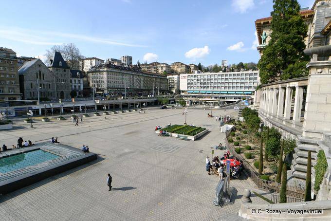 Panorama Quadratisch Riponne, Lausanne - Die Schweiz