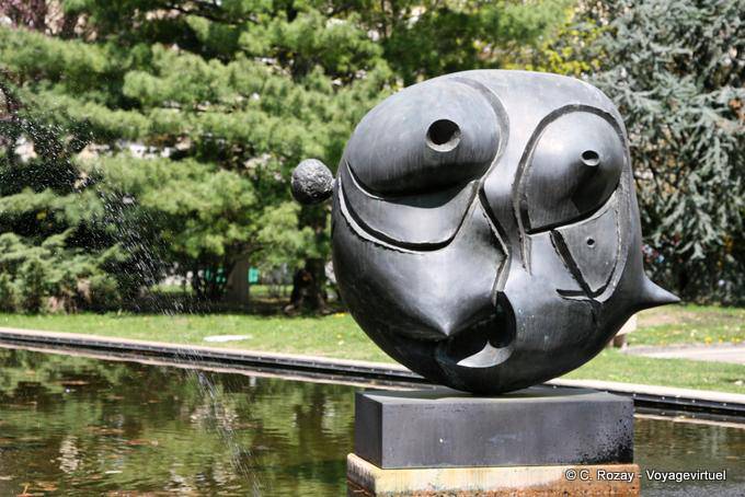 Kopf, Skulptur von Joan Miro, Fondation Gianadda, Martigny - Die Schweiz