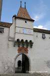 Geben Sie mittelalterliche Burg, Eagle-, Die Schweiz.
