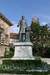 Ruchonnet Louis, genannt der Große Louis, Bronze-Statue von Alfred Lanz, Platz Madeleine, Lausanne, Die Schweiz.