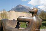 Rück Reclining Figure Bronze Bildhauer Henry Moore, Martigny, Gianadda Stiftung, Die Schweiz.