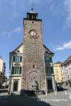 Der Clock Tower, Vevey, Die Schweiz.