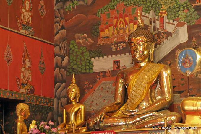 Castle gemalt Wat Choeng Phanan, Ayutthaya - Thailand