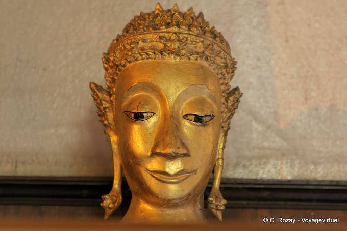 Atypische Buddha-Kopf, Wat Choeng Phanan, Ayutthaya - Thailand