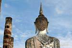 Die kleine Vihan, Rückansicht, Sukhothai, Wat Mahathat, Thailand.