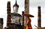 Religiöser Tourismus, Sukhothai, Wat Mahathat, Thailand.