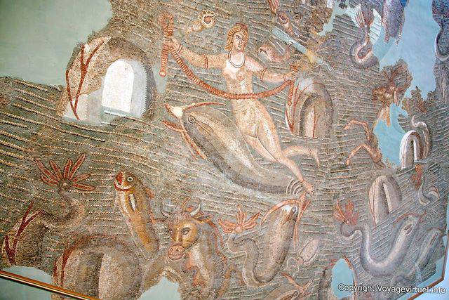Die Göttin des Meeres und der Fisch-Mosaik, Bardo Museum - Tunesien