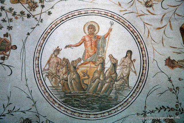 Triumph von Neptun, Mosaiken, Dougga Raum, Bardo Museum - Tunesien