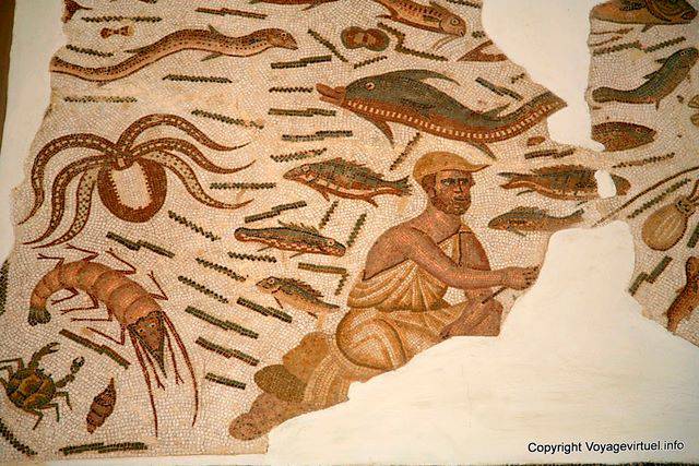 Bardo Museum, Fischer Mosaik - Tunesien