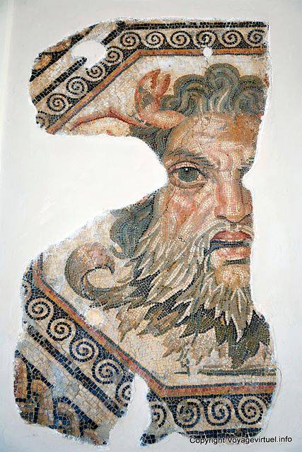 Bardo-Museum, Mosaic enthaltenen Neptun, der Gott des Meeres - Tunesien