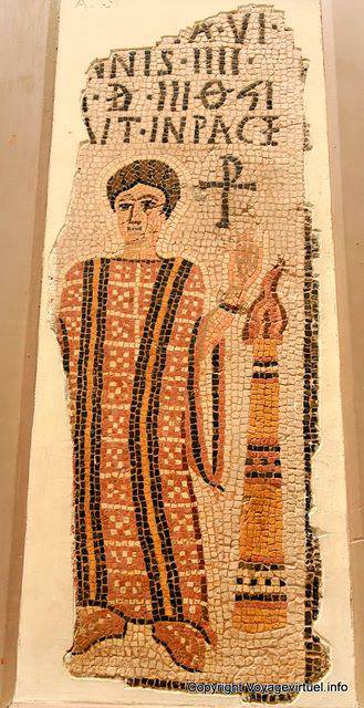 Bardo-Museum, im Gebet beten Heben der Arme, Mosaik, Region Sfax - Tunesien
