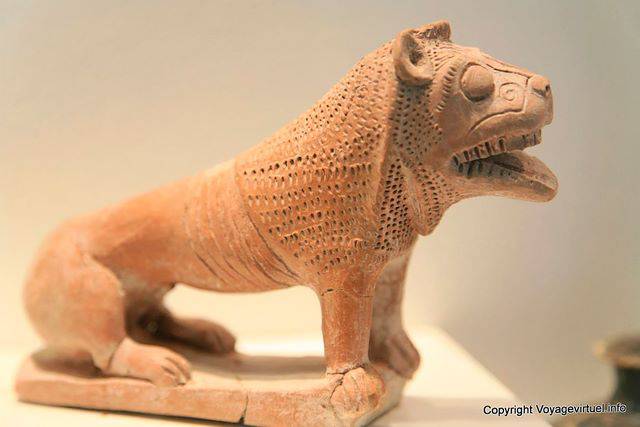 Lion Terrakotta-Plastik, das Archäologische Museum Kerkuane - Tunesien