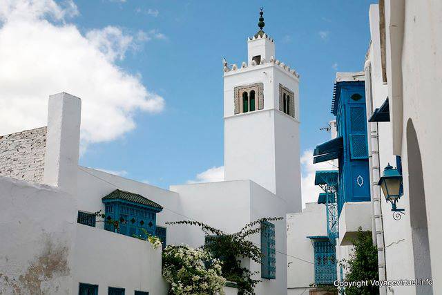 Sidi Bou Said, Zaouia Moschee Minarett - Tunesien