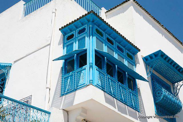 Sidi Bou Said, traditionelle moucharabieh - Tunesien