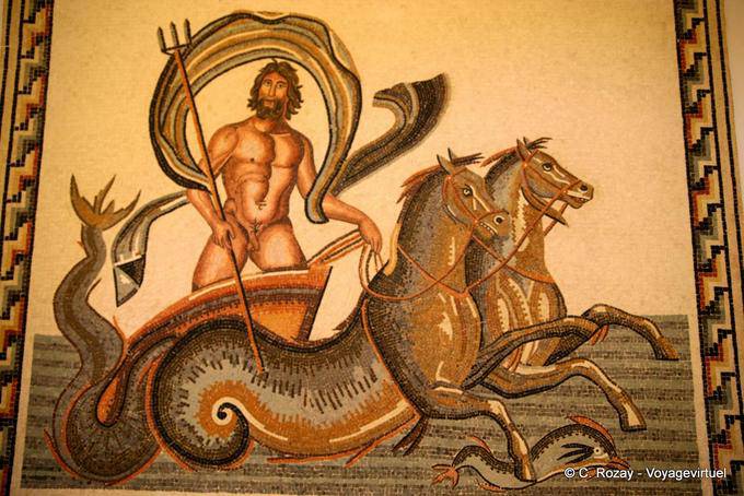 Mosaiken reprséentant Poseidon Guellala Museum - Tunesien