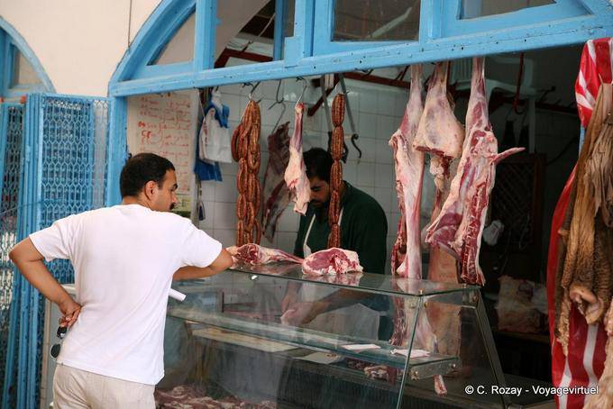 Halal-Fleisch, Houmt Souk - Tunesien