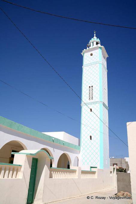 El Attaya, der große Minarett der Moschee, Kerkennah - Tunesien