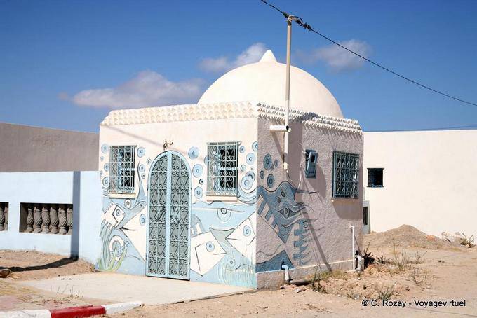 Beschmiert alten Marabout, Ouled Yaneg, Kerkennah - Tunesien