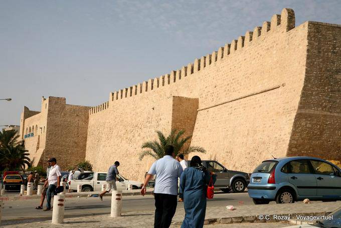 Zinnenbewehrten Mauer der Wand, Sousse - Tunesien