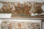 Odysseus reist, Wandmosaiken, die Bardo National Museum, Tunesien.