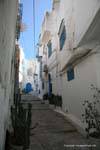Sidi Bou Said, Montante gepflasterte Gasse, Tunesien.