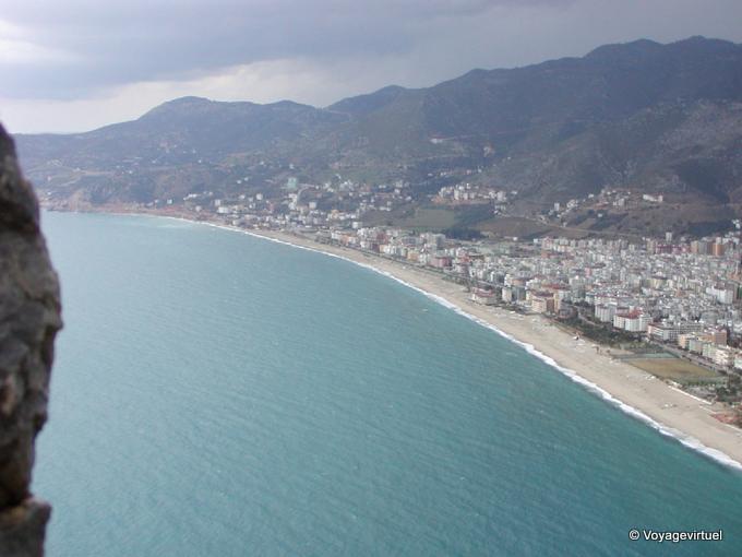 Blick auf den Strand von der Festung, Alanya - Türkei
