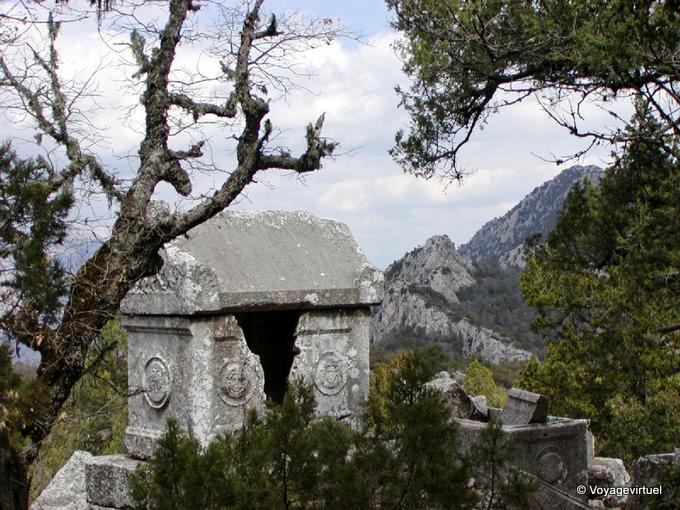 Bestattungs Brust in der antiken Stadt Termessos - Türkei
