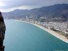 Blick auf den Strand von der Festung, Alanya, Türkei.