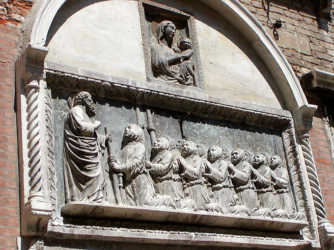 Religiöse Flachrelief, Venedig, Italien